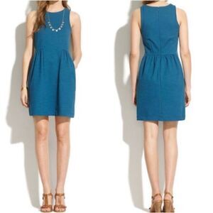 MADEWELL | keynote ponte sleeveless turquoise dress XS